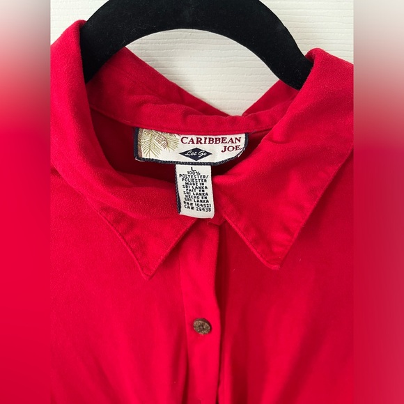 Red suede button down! - Picture 2 of 3